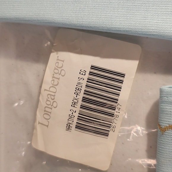 4 Longaberger Robin's Egg Fabric Napkins - Picture 2 of 4